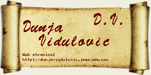 Dunja Vidulović vizit kartica
